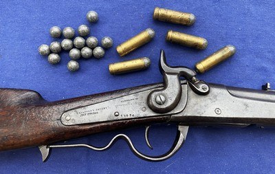 Antique GALLAGER CIVIL WAR CARBINE WITH 5 CARTRIDGES CSA