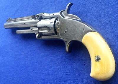 Antique SMITH & WESSON .32 RF 1 1/2 SECOND MODEL REVOLVER FACTORY IVORY GRIPS - Image 3 of 17
