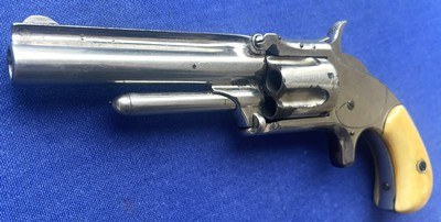 Antique SMITH & WESSON .32 RF 1 1/2 SECOND MODEL REVOLVER FACTORY IVORY GRIPS - Image 4 of 17
