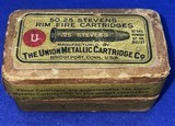 Antique BLACK POWDER AMMO UMC .25 STEVENS LONG 2 PART BOX - 2 of 7