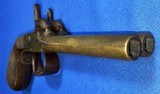 Antique DOUBLE BRASS BARREL SxS PERCUSSION PISTOL - Image 5 of 7