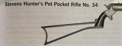Antique STEVENS No. 34 HUNTER'S PET POCKET RIFLE & STOCK .38 RF - Image 15 of 20