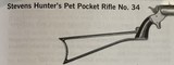 Antique STEVENS No. 34 HUNTER'S PET POCKET RIFLE & STOCK .38 RF - Image 15 of 20