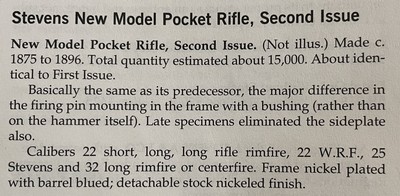 Antique STEVENS SECOND MODEL POCKET RIFLE & MATCHING STOCK .22 RF - Image 3 of 13