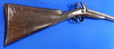 Antique CIVIL WAR ERA PERCUSSION DOUBLE SxS 10 Ga. SHOTGUN - Image 9 of 20