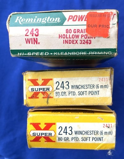 Vintage AMMO 3 BOXES WINCHESTER .243 WESTERN & REMINGTON 54 RNDS. - Image 7 of 7