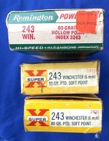 Vintage AMMO 3 BOXES WINCHESTER .243 WESTERN & REMINGTON 54 RNDS. - Image 7 of 7