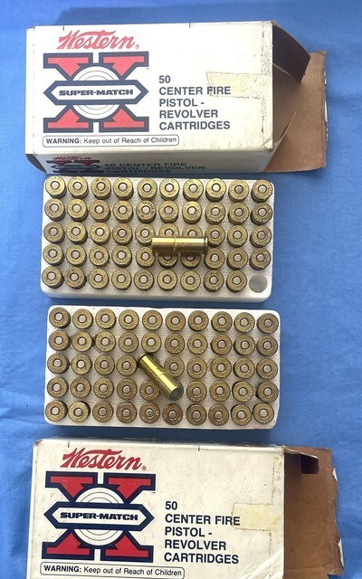 Vintage MATCH AMMO .38 S&W WESTERN 2 BOXES 100 ROUNDS - Image 1 of 6