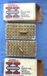Vintage MATCH AMMO .38 S&W WESTERN 2 BOXES 100 ROUNDS - Image 1 of 6