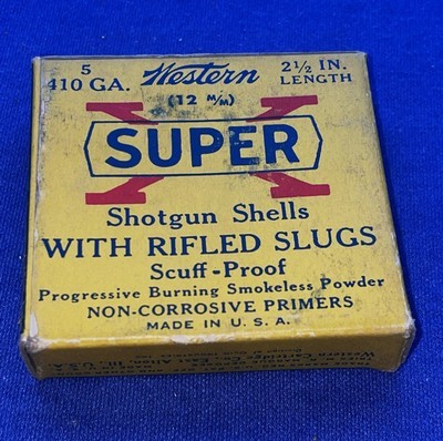 Vintage AMMO .410 SLUGS WESTERN SUPER X NICE BOX - Image 3 of 7