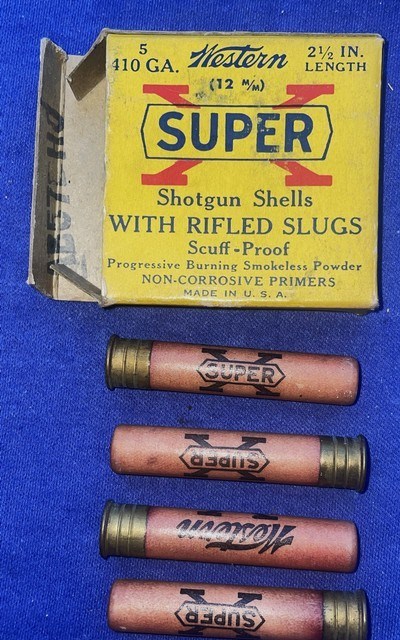 Vintage AMMO .410 SLUGS WESTERN SUPER X NICE BOX - Image 1 of 7