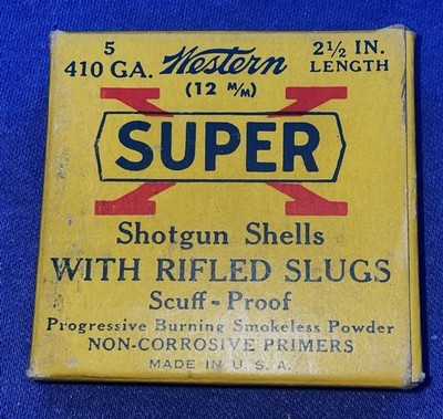 Vintage AMMO .410 SLUGS WESTERN SUPER X NICE BOX - Image 2 of 7