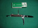 Hubertus Jagdmesser Stag Scales Folding Knife New in Box - Main Blade - Saw Blade - cork screw - 1 of 3