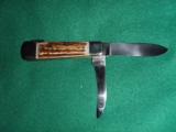 Waidmannsheil Stag Scales Folding Knife - Made in Solingen, Germany – New & unsharpened - Main blade and gut blade - 2 of 2
