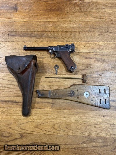 GERMAN DWM IMPERIAL NAVY LUGER ALL MATCHING RIG WITH POPPING EXTRAS
