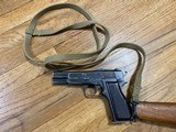 CANADIAN WW2 JOHN INGLIS BROWNING HI POWER RIG AND WOODEN HOLSTER/STOCK - 4 of 15