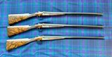 Trio of David McKay Brown 16g Side by Side Game Guns - 1 of 15