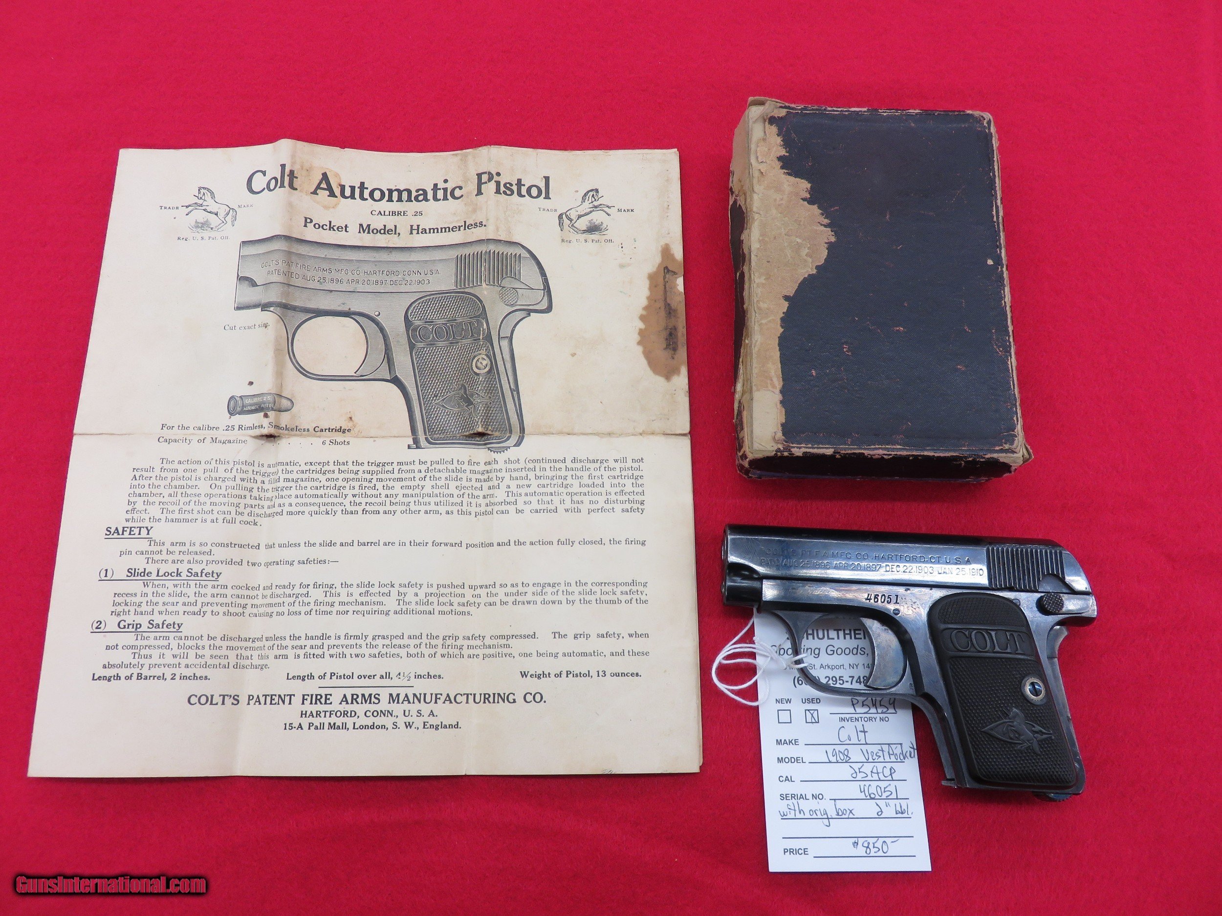 Colt 1908 Vest Pocket, 25 Acp