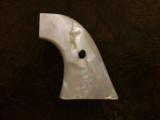 Great Set of Vintage Carved Steer Head Pearl Grips Colt SAA Pre War Revolver - 4 of 5