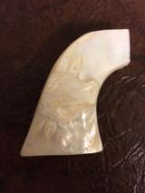 Great Set of Vintage Carved Steer Head Pearl Grips Colt SAA Pre War Revolver - 5 of 5