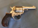 Antique Nimschke Engraved Colt Lightning Revolver w/ Deluxe Fancy Checkered Grips 1880! - 2 of 15