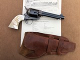 *Extremely Nice Colt SAA Revolver .45cal. w/ Great Vintage Carved Steer Head Pearl Grips, Holster and Letter!* - 15 of 15