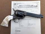 *Extremely Nice Colt SAA Revolver .45cal. w/ Great Vintage Carved Steer Head Pearl Grips, Holster and Letter!* - 1 of 15