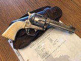 *Antique Factory Engraved Colt SAA Revolver .45 cal Ivory Grips Holster J.C. Petmecky Austin, Texas* - 1 of 13