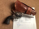 *Antique Black Powder Colt SAA .45cal. 4 3/4" Nickel w/Original Old Holster and Factory Letter* NICE! - 1 of 12