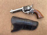 *RARE* Antique Colt SAA .45cal. 4 3/4" Barrel with Nickel Finish and Original One Piece Wood Grip w/Holster 1886 ! Very Scarce gun! - 8 of 13