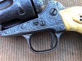 *Antique Engraved 1883 Colt SAA .45cal. w/Steer Head and Snake Carved Ivory Grips w/Holster and Letter!* - 10 of 12