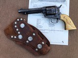 *Antique Engraved 1883 Colt SAA .45cal. w/Steer Head and Snake Carved Ivory Grips w/Holster and Letter!* - 12 of 12