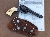 *Antique Engraved 1883 Colt SAA .45cal. w/Steer Head and Snake Carved Ivory Grips w/Holster and Letter!* - 2 of 12