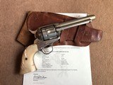 *TEXAS* Shipped Colt SAA Revolver .45cal. 5 1/2" Barrel Nickel Pearlw/Holster Walter Tips Austin, Texas* - 1 of 14