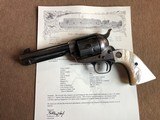 *RARE GUTHRIE OKLAHOMA* Colt SAA Revolver!
.45cal. 4 3/4" Barrel Blue Finish w/ Factory Pearl Stocks and Factory Letter* - 9 of 14