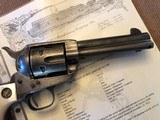 *RARE GUTHRIE OKLAHOMA* Colt SAA Revolver!
.45cal. 4 3/4" Barrel Blue Finish w/ Factory Pearl Stocks and Factory Letter* - 4 of 14