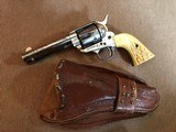 *ANTIQUE* Colt SAA .45cal. 4 3/4" Barrel Nickel w/Carved Ivory Grips, Vintage Studded Holster 1893 *NICE!* - 6 of 12