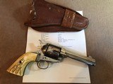 *ANTIQUE* Colt SAA .45cal. 4 3/4" Barrel Nickel w/Carved Ivory Grips, Vintage Studded Holster 1893 *NICE!* - 1 of 12