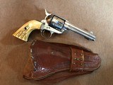 *ANTIQUE* Colt SAA .45cal. 4 3/4" Barrel Nickel w/Carved Ivory Grips, Vintage Studded Holster 1893 *NICE!* - 10 of 12