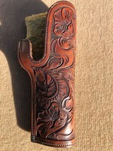 *Special Order* Beautiful Heiser Denver, Colo. Marked Floral Carved Holster for the Colt 1911 Automatic Pistol * - 2 of 10