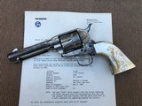 *Antique Engraved 1883 Colt SAA Frontier Six Shooter w/Carved Mexican Eagle and Snake Pearl Grips* - 12 of 12