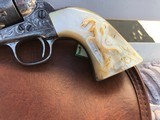 *Antique Engraved 1883 Colt SAA Frontier Six Shooter w/Carved Mexican Eagle and Snake Pearl Grips* - 4 of 12