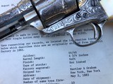 *Antique Engraved 1883 Colt SAA Frontier Six Shooter w/Carved Mexican Eagle and Snake Pearl Grips* - 3 of 12