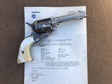 *Antique Engraved 1883 Colt SAA Frontier Six Shooter w/Carved Mexican Eagle and Snake Pearl Grips* - 9 of 12