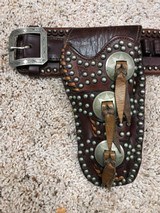 Spectacular Vintage Studded R.T. Frazier Pueblo, Colo. Marked Holster w/ cartridge belt for the Colt 1877 Revolver *RARE* - 13 of 14