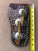 Spectacular Vintage Studded R.T. Frazier Pueblo, Colo. Marked Holster w/ cartridge belt for the Colt 1877 Revolver *RARE* - 9 of 14