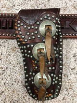 Spectacular Vintage Studded R.T. Frazier Pueblo, Colo. Marked Holster w/ cartridge belt for the Colt 1877 Revolver *RARE* - 6 of 14