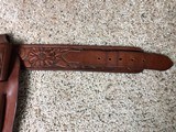 H.H.Heiser stamped Floral Tooled Cartridge Belt and Holster - 5 of 10