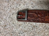 H.H.Heiser stamped Floral Tooled Cartridge Belt and Holster - 4 of 10