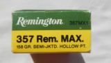 Remington 357 MAXIMUM 158 Grain Semi-Jacketed Hollow Points 5 Boxes 100 Rounds - 2 of 2